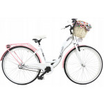 Dámsky retro bicykel 28" Lavida Kenda 3-prevodový Bielo-ružový